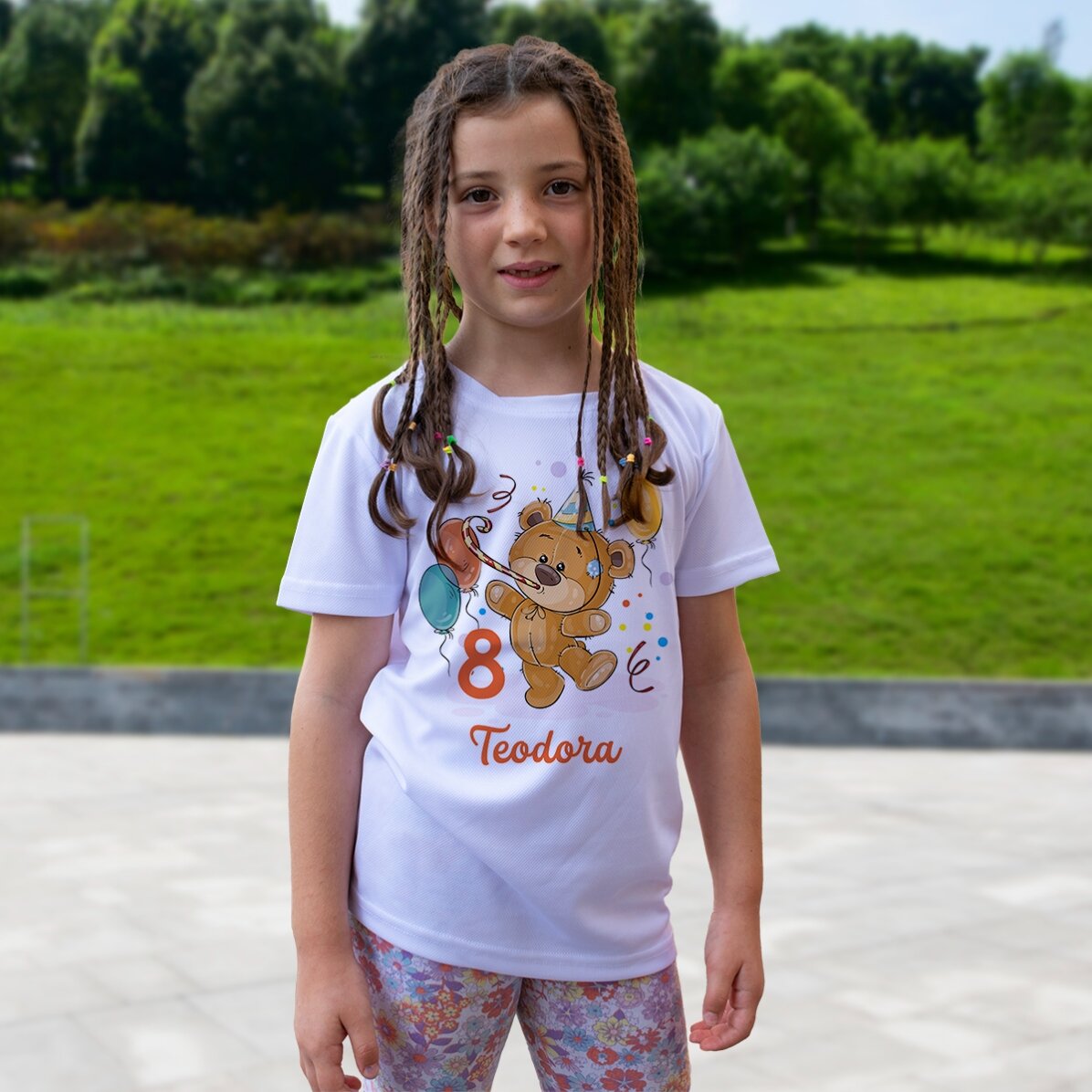 Personalisiertes Sport-T-Shirt für Kinder mit Alter und Namen – Geburtstag