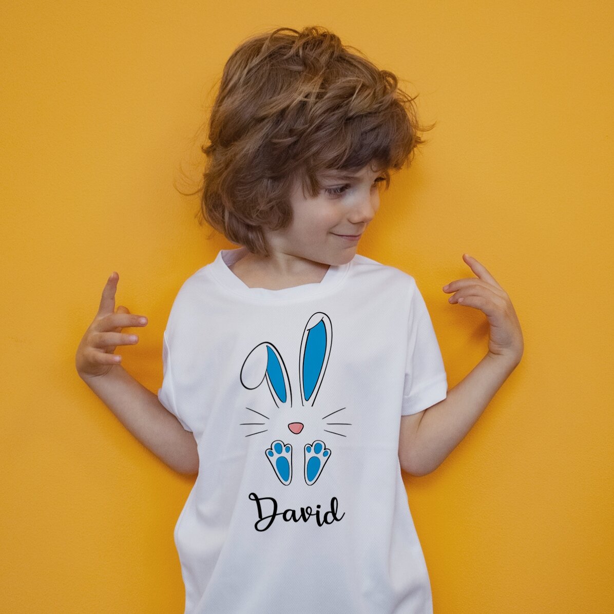 Personalisiertes Sport-T-Shirt mit Namen – Hase