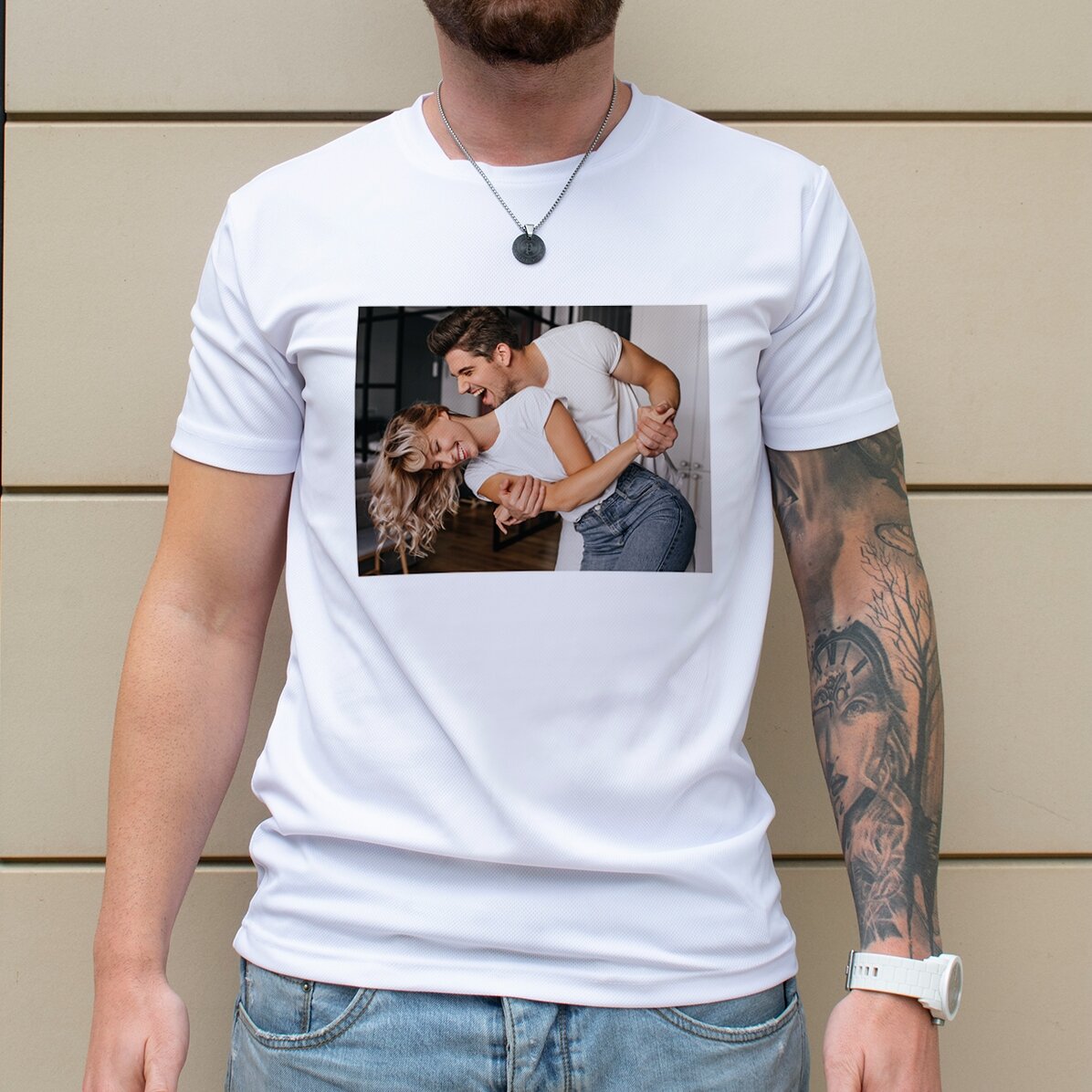 Individuell gestaltetes Sport-T-Shirt mit Querformat-Foto