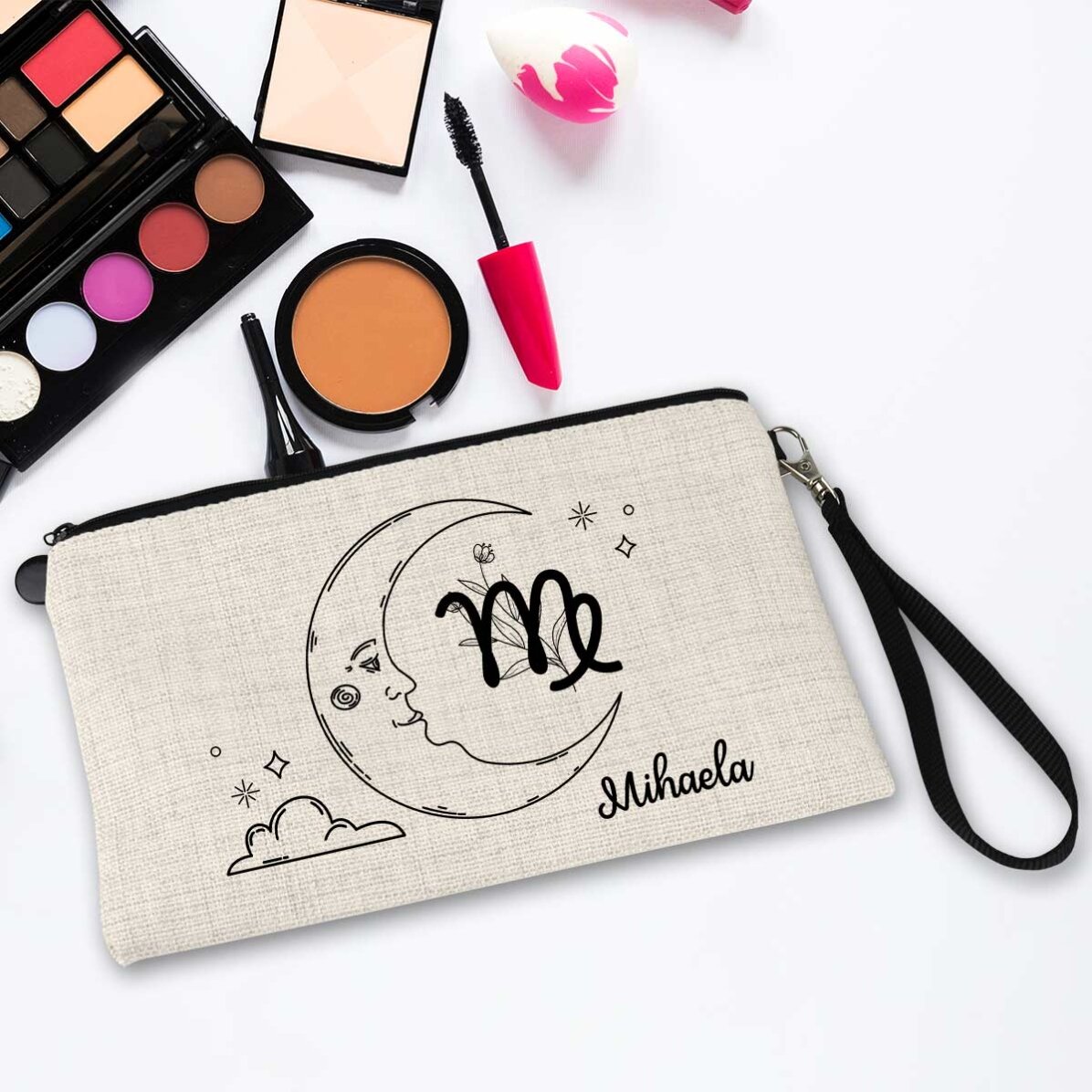 Individuell gestaltetes Make-up-Set mit Schriftzug – Sternzeichen Jungfrau