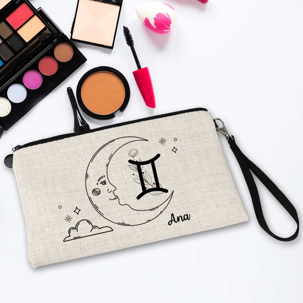 Personalisiertes Make-up-Set mit Schriftzug – Sternzeichen Zwillinge