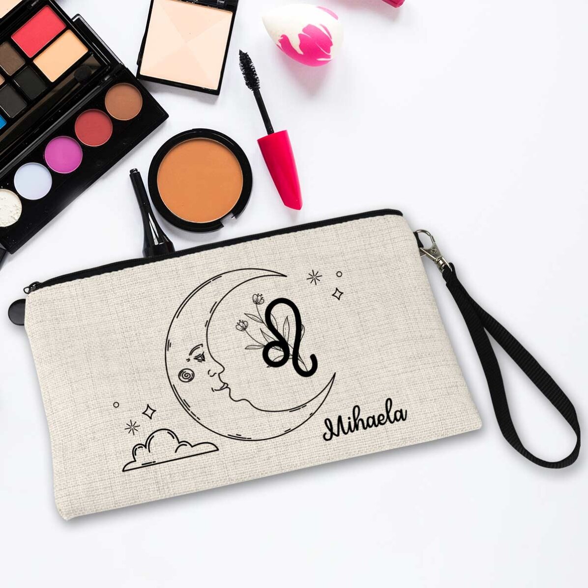 Individuell gestaltetes Make-up-Set mit Schriftzug – Sternzeichen Löwe