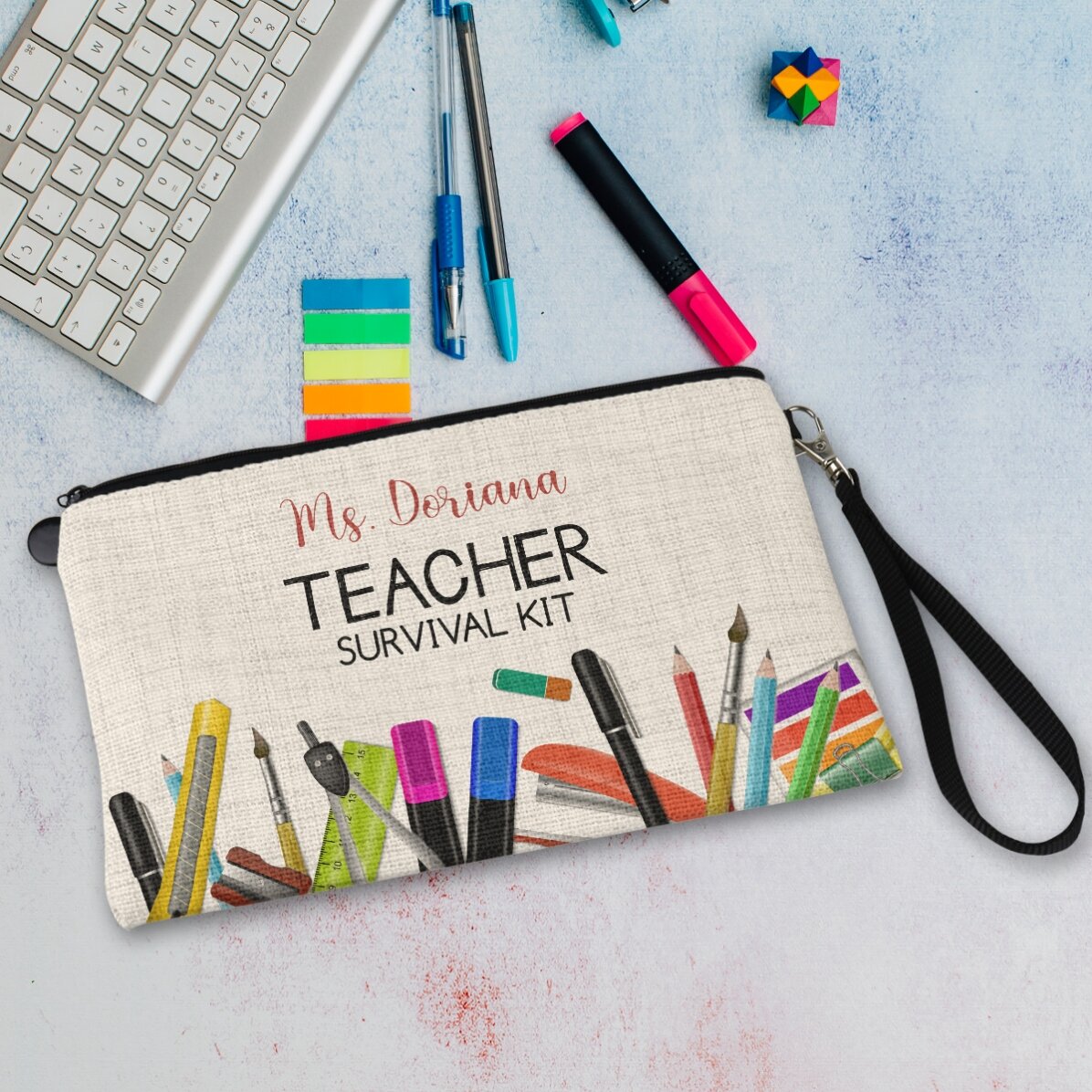 Individuell mit Text bedrucktes Lehrer-Set – Survival-Kit
