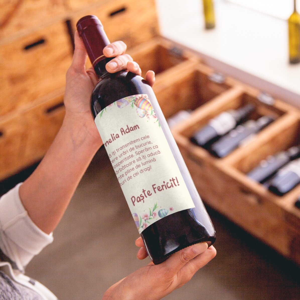 Personalised wine with logo and message - Easter eggs