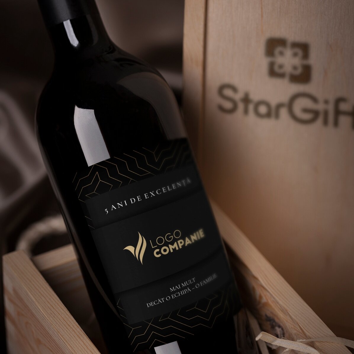 Wein mit individuellem Logo und Text