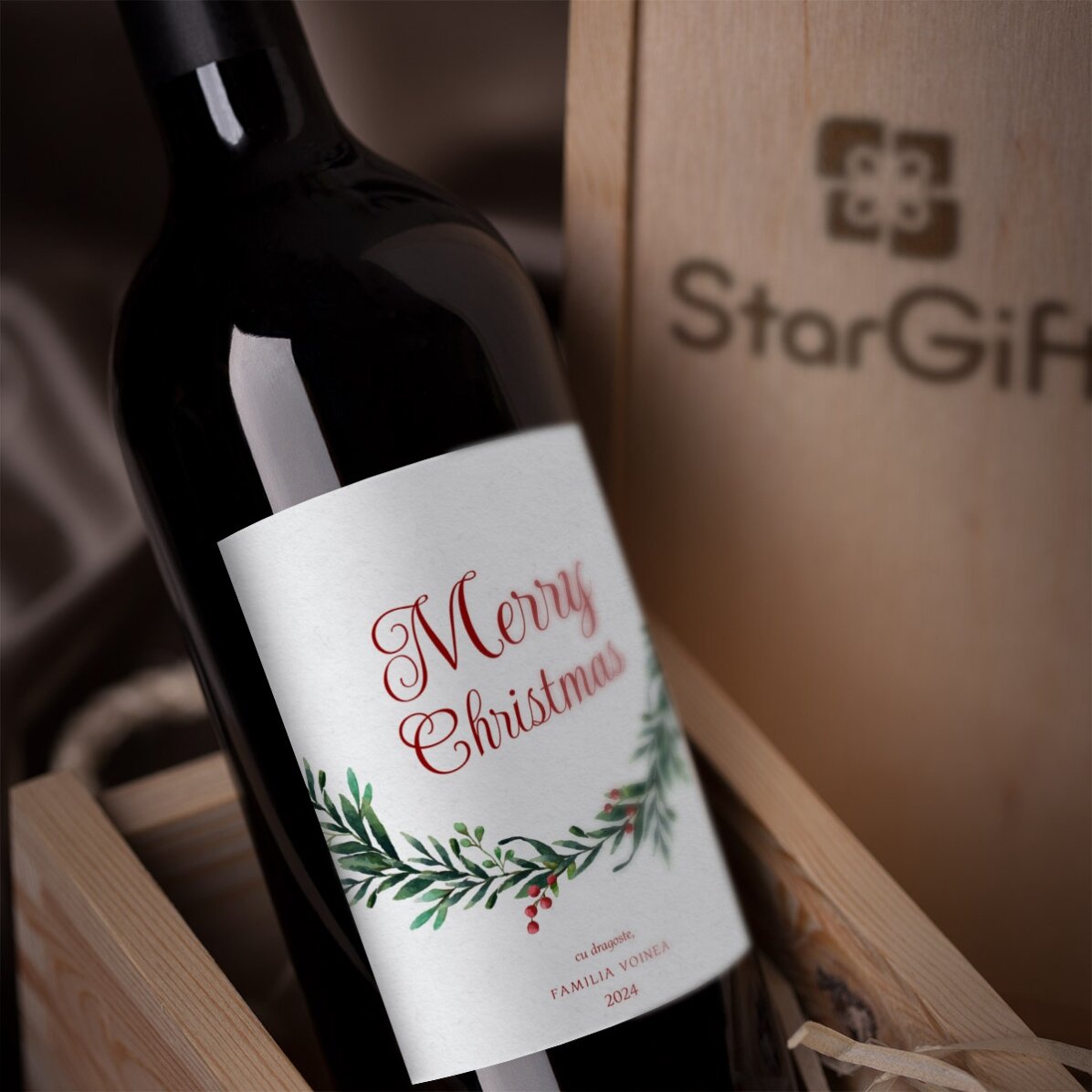 Personalisierter Wein mit einer Botschaft von Caciun – Mit Liebe