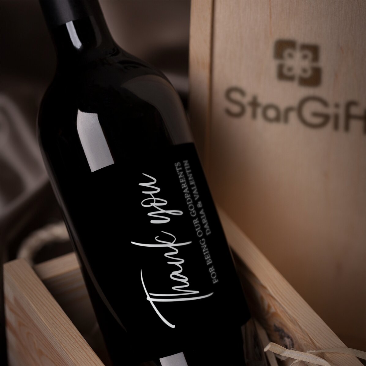 Wein mit persönlicher Botschaft – Thank you!