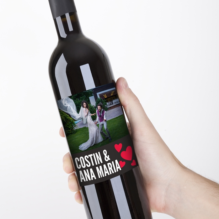 Personalisierter Wein mit einem Foto für Paare