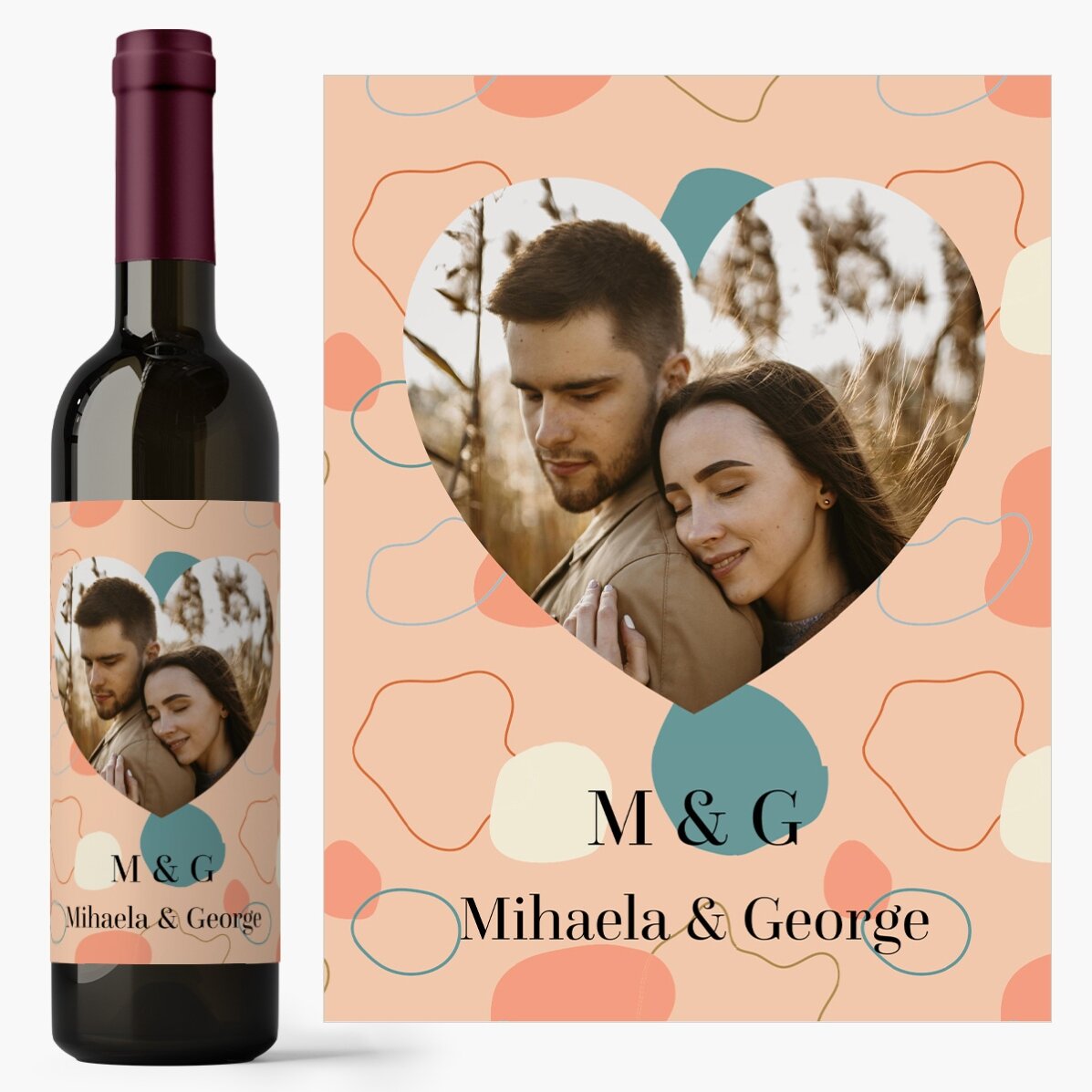 Personalisierter Wein mit Foto und Text – Abstract