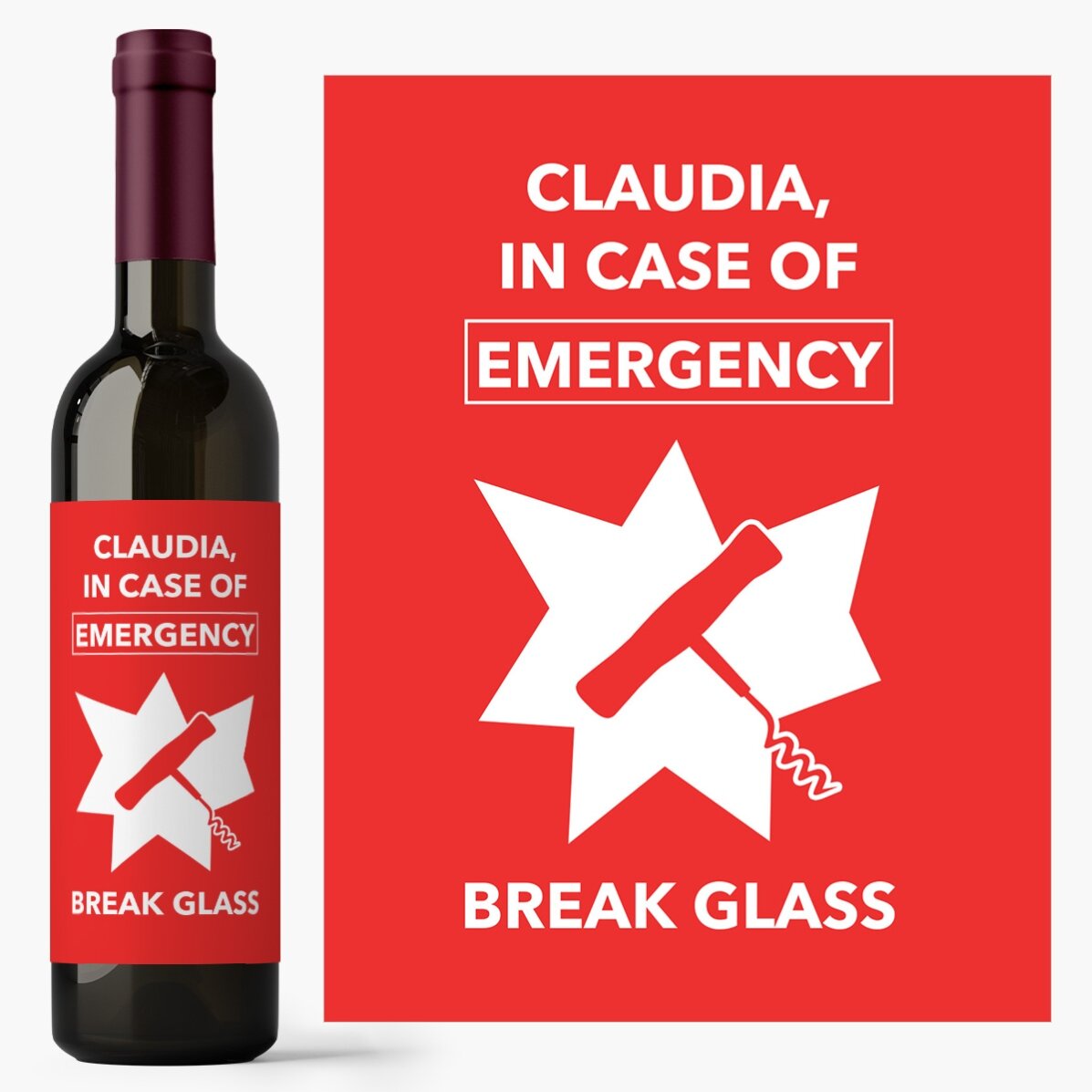 Wein mit individueller Beschriftung – Emergency