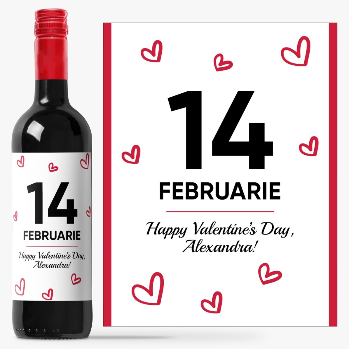 Wein mit individueller Beschriftung – Hearts