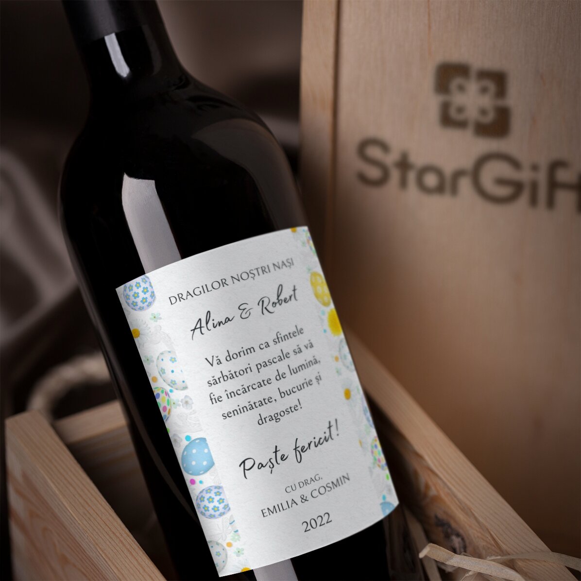 Wein mit individueller Beschriftung – Ostergruß