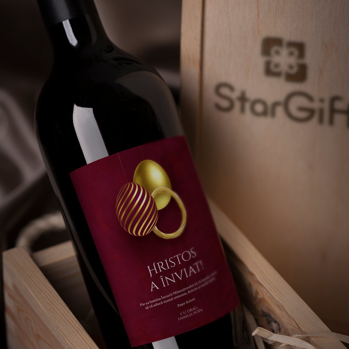 Wein mit individueller Aufschrift zu Ostern – Christus ist auferstanden!