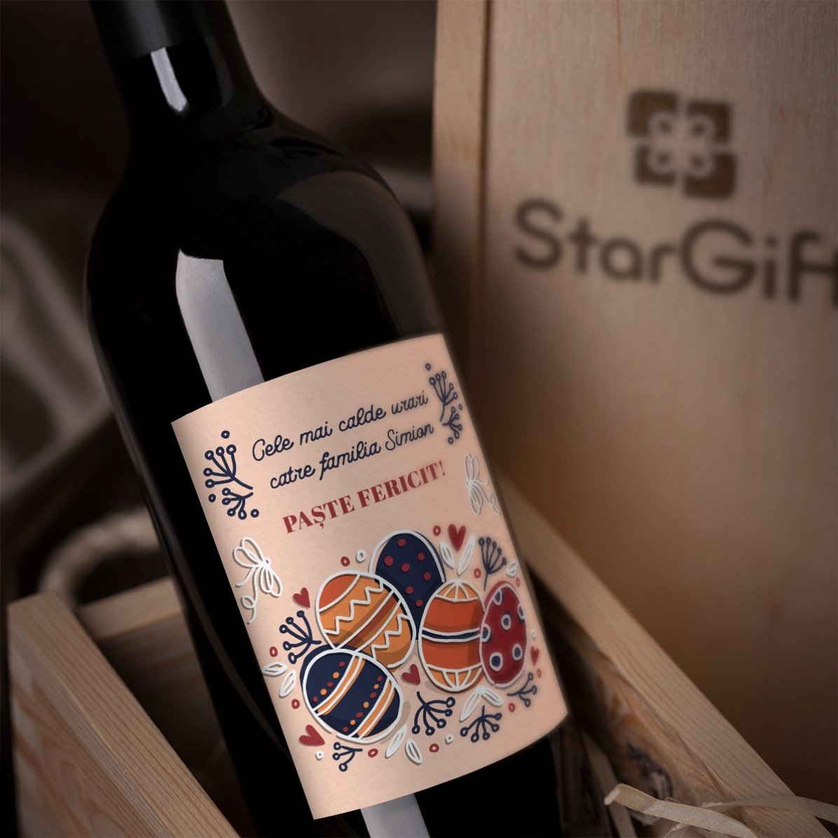 Wein mit individueller Beschriftung – Ostergrüße