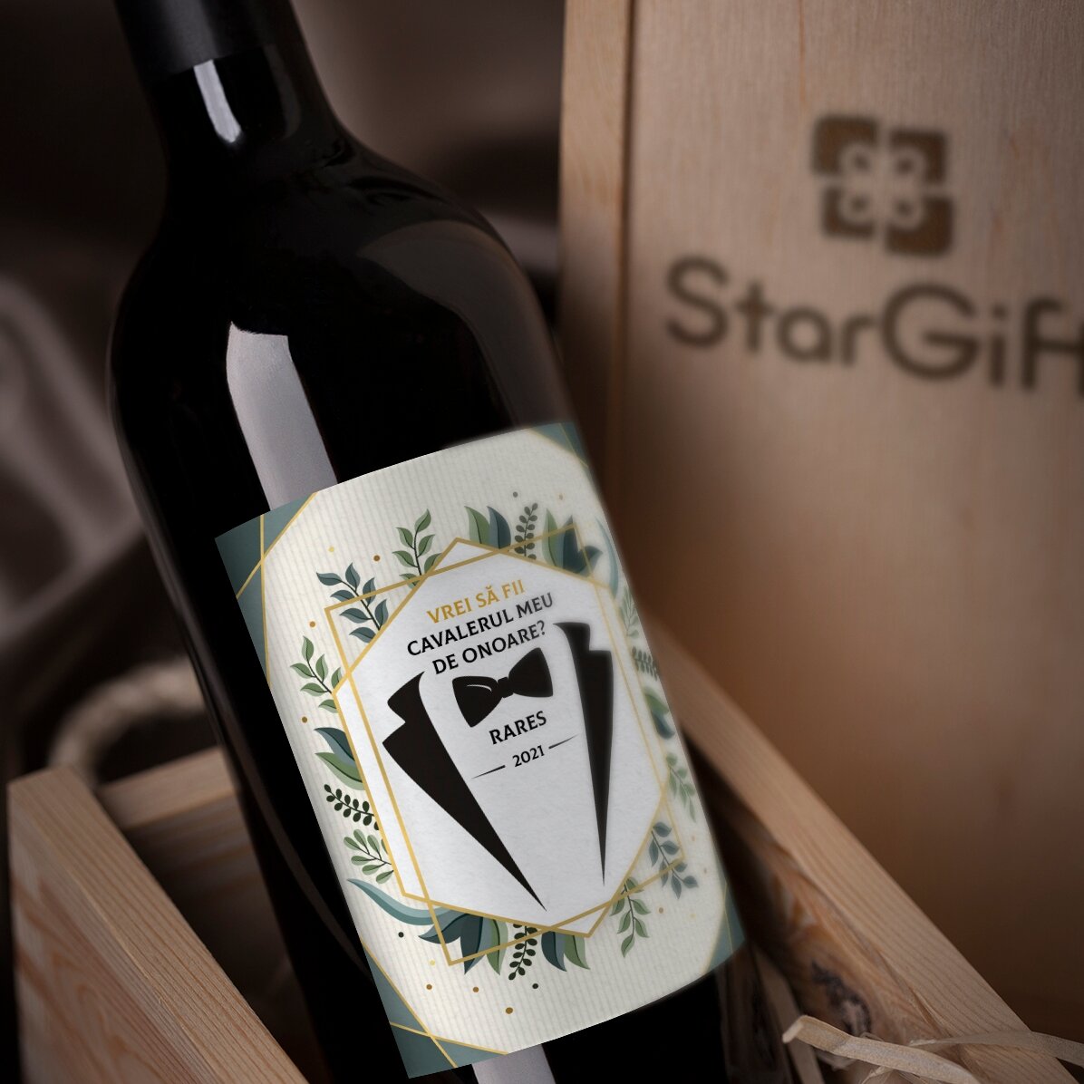 Wein mit individueller Aufschrift – „Will you be my groomsman?“