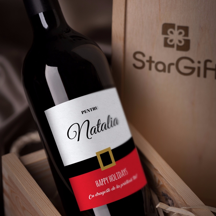 Personalised wine - Happy Holidays