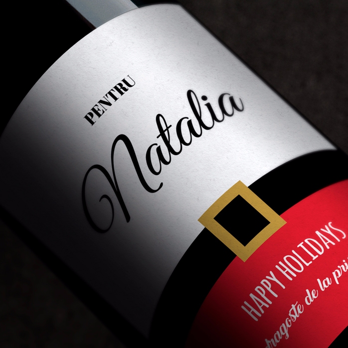 Personalised wine - Happy Holidays
