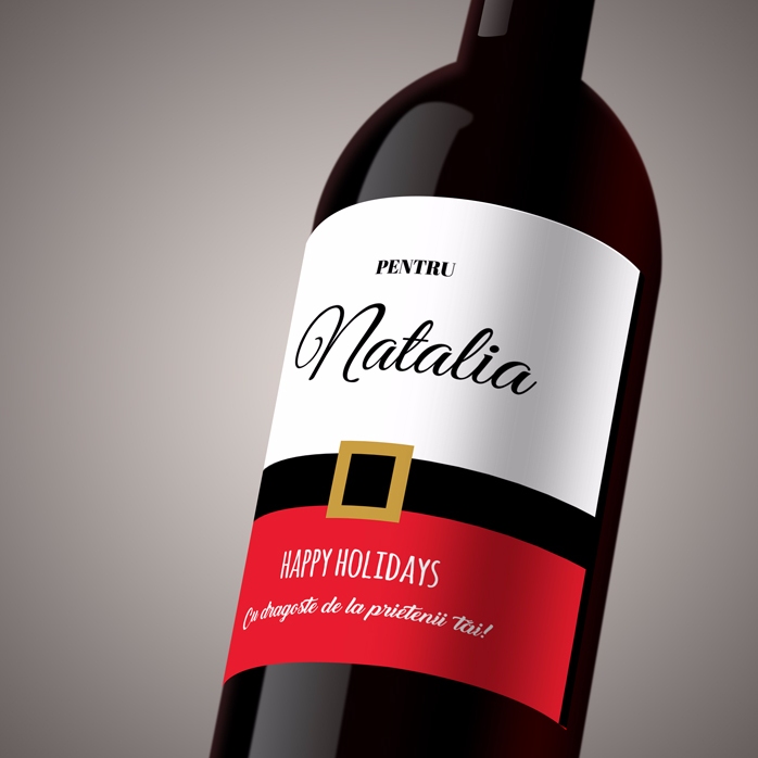 Personalised wine - Happy Holidays