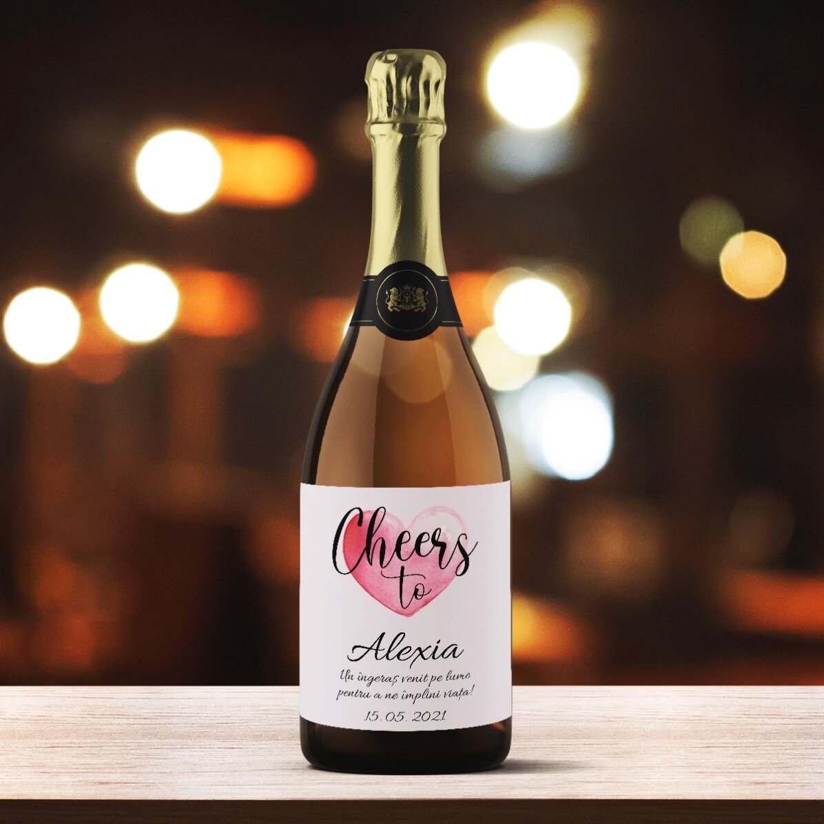 Personalised sparkling wine with text - Cheers to...