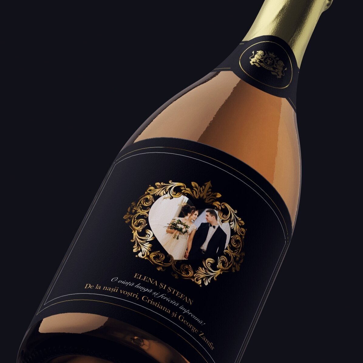 Personalisierter Sekt mit Foto und Text – Casa de piatra