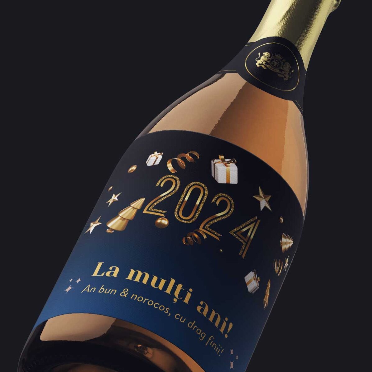 Personalised sparkling wine with text - Happy Birthday!