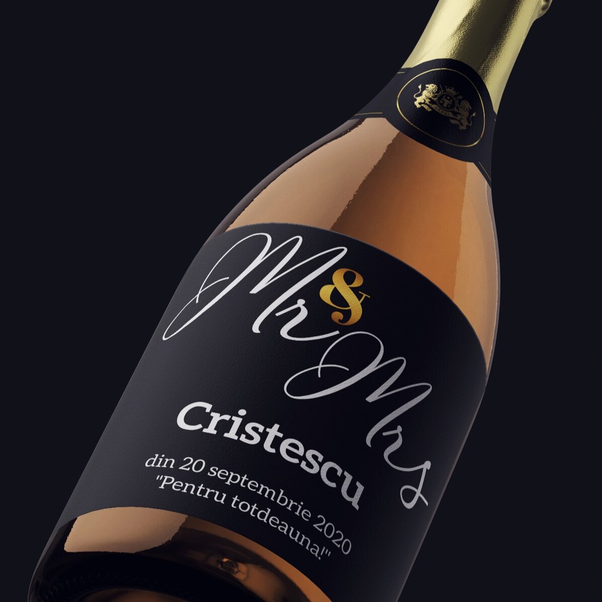 Personalisierter Sekt mit Text – Celebrating life