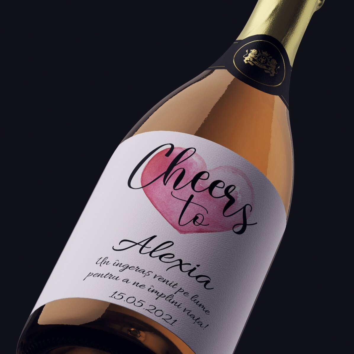 Personalised sparkling wine with text - Cheers to...