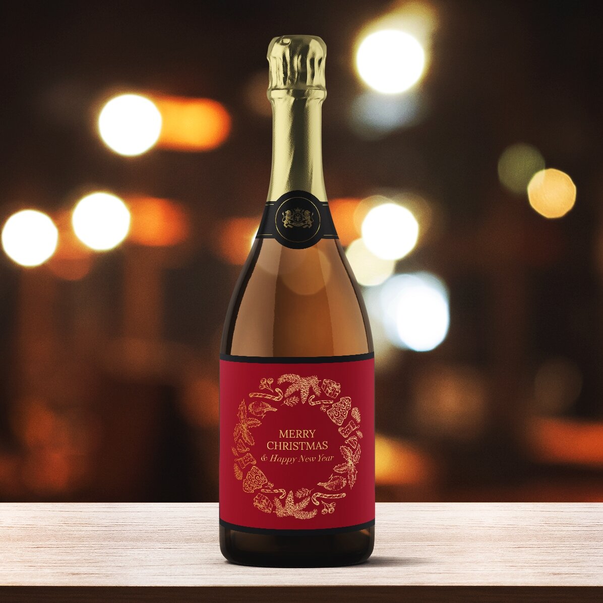 Personalisierter Sekt mit Text – Christmas Spirit