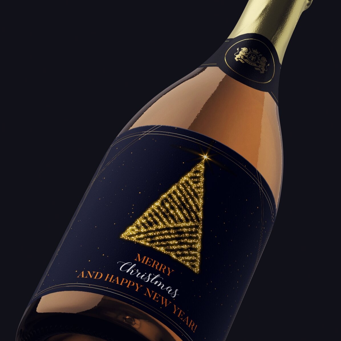 Personalisierter Sekt mit Aufdruck – Christmas Tree