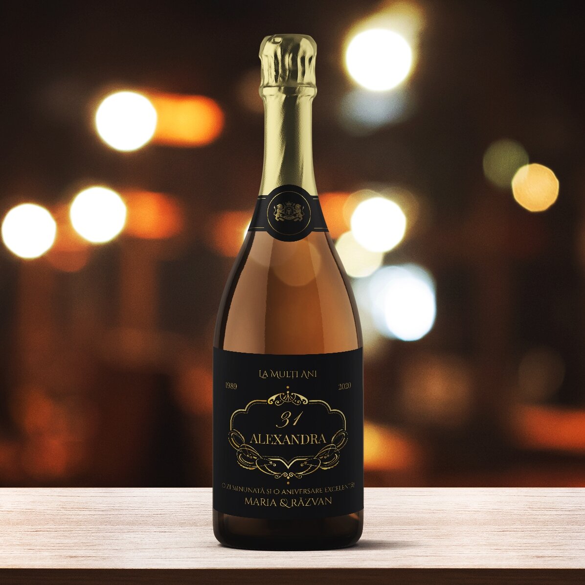 Personalisierter Sekt mit Text – Elegant
