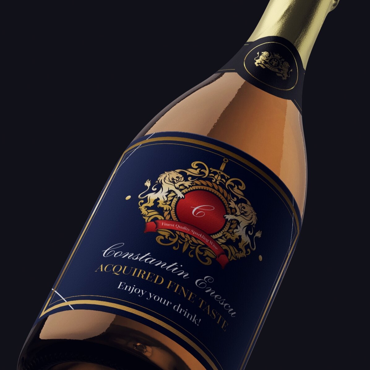 Personalisierter Sekt mit Text – Heraldry