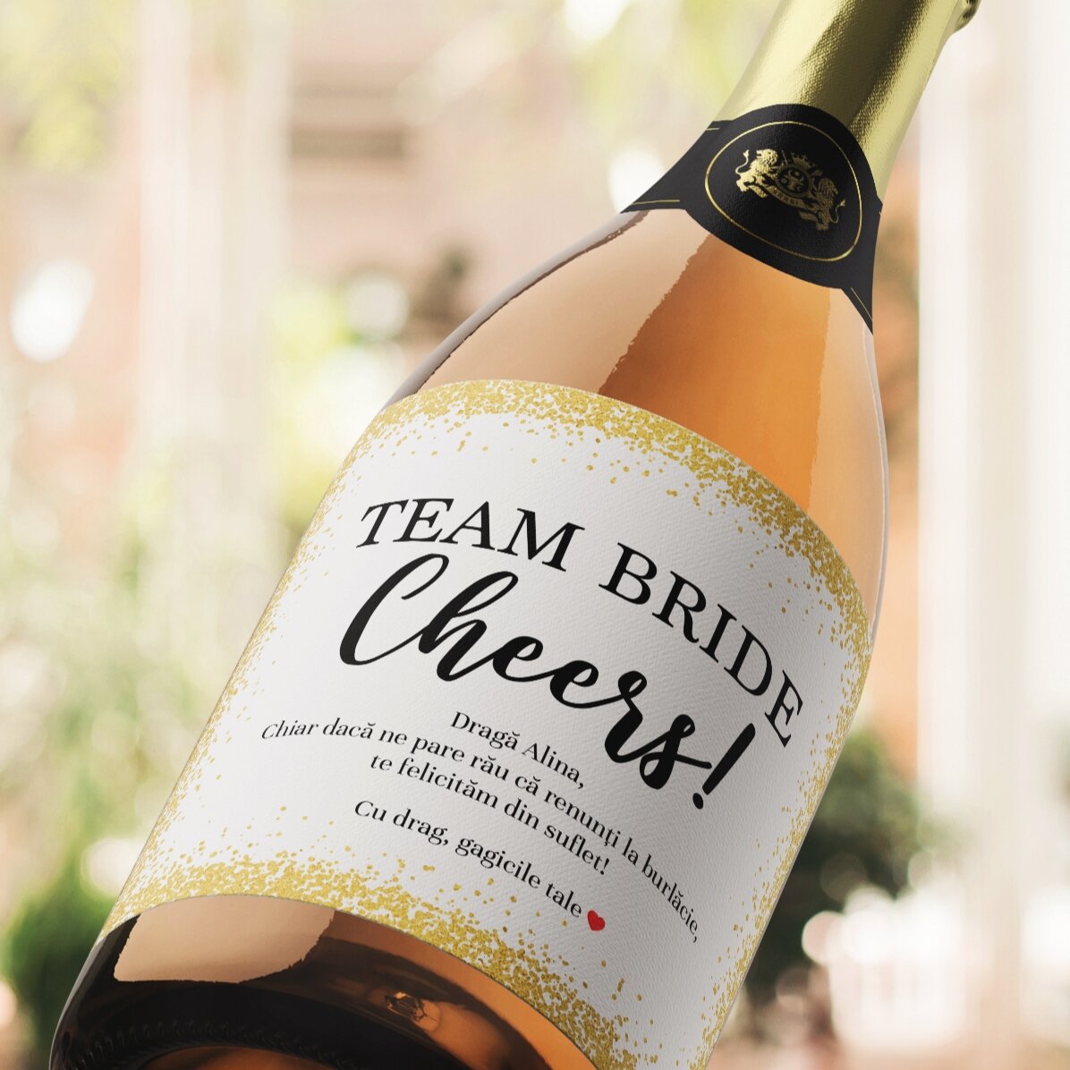 Personalisierter Sekt mit Aufdruck für den Junggesellinnenabschied – Cheers