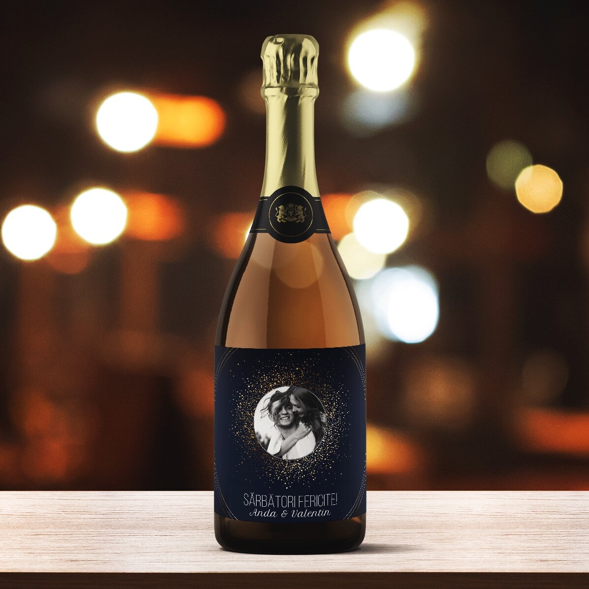 Personalisierter Sekt mit Text und Foto – Sparks of Joy