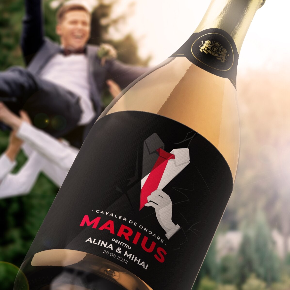 Personalised sparkling wine with text - Best man