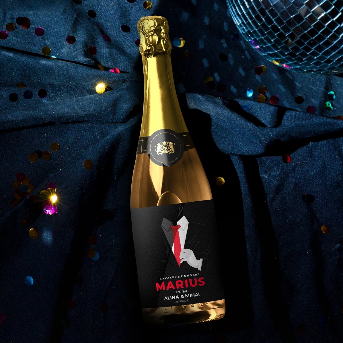 Personalised sparkling wine with text - Best man