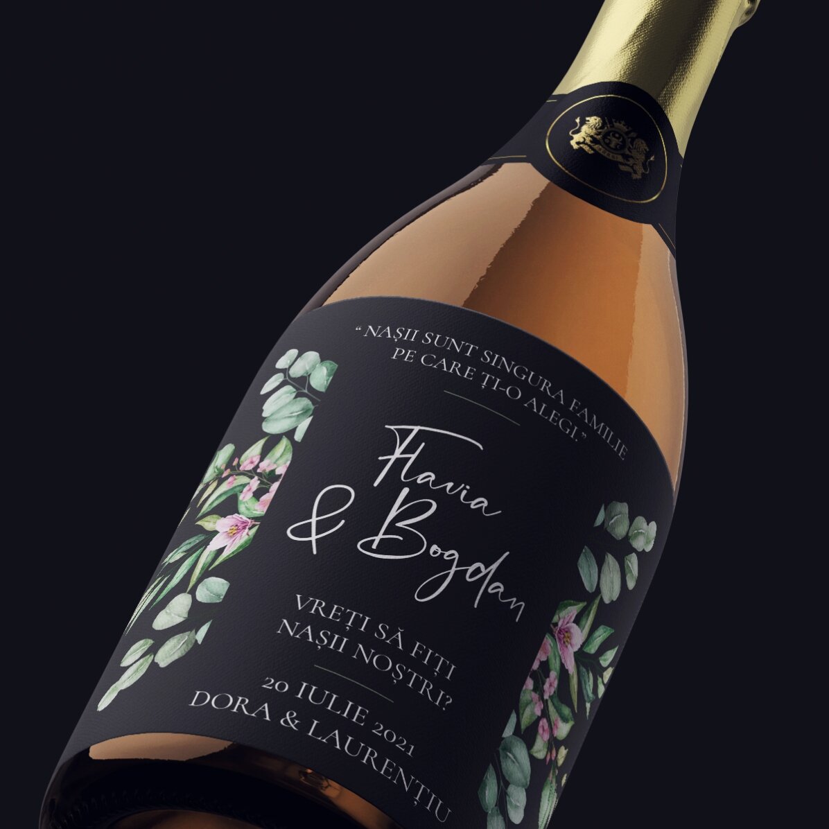 Personalised sparkling wine with text - Will you be?